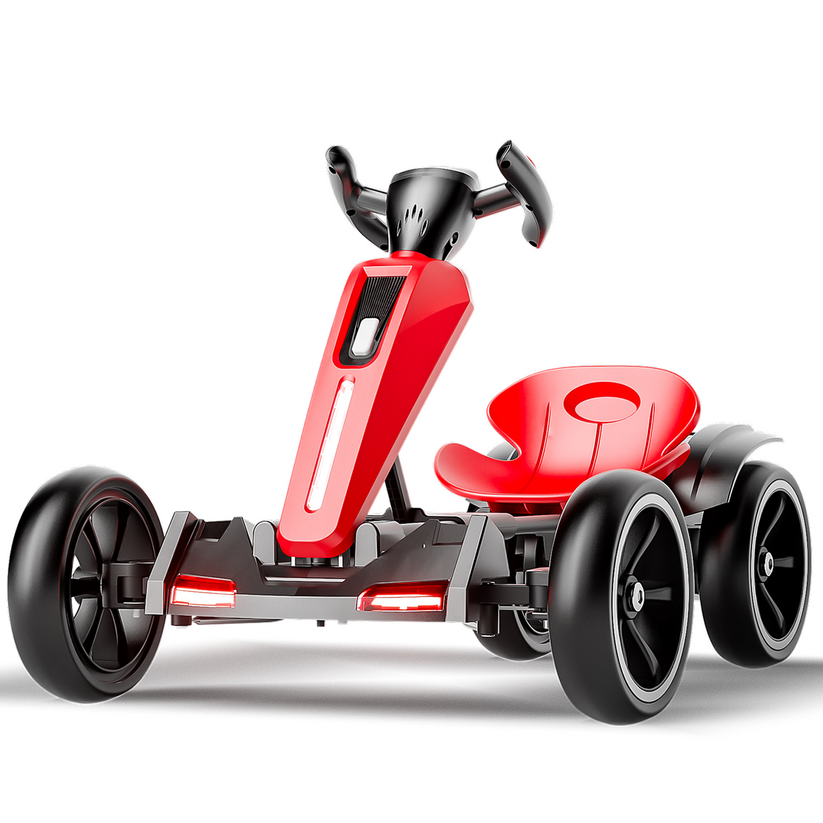 Red 12V Electric Kids Pedal Go Kart with Adjustable Seat