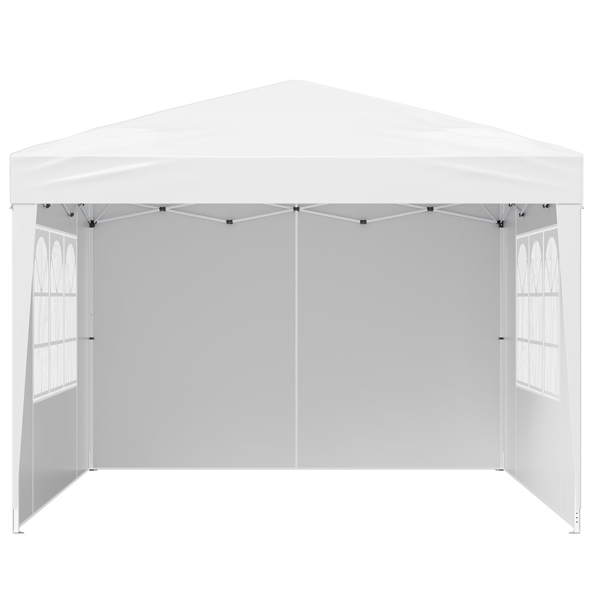 White 10 x 10 FT Instant Canopy Portable Gazebo with 3 Sidewalls & 2