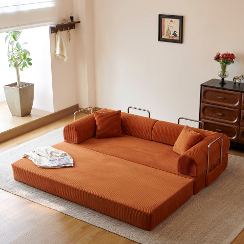 78.8" Compression Sofa,Convertible Floor Sofa Bed-with Pillow