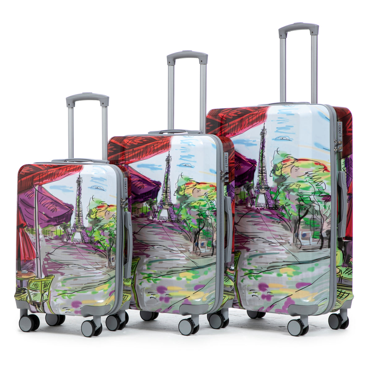 Coffee and Iron Tower Printed Suitcase Spinner Luggage Suitcase bag