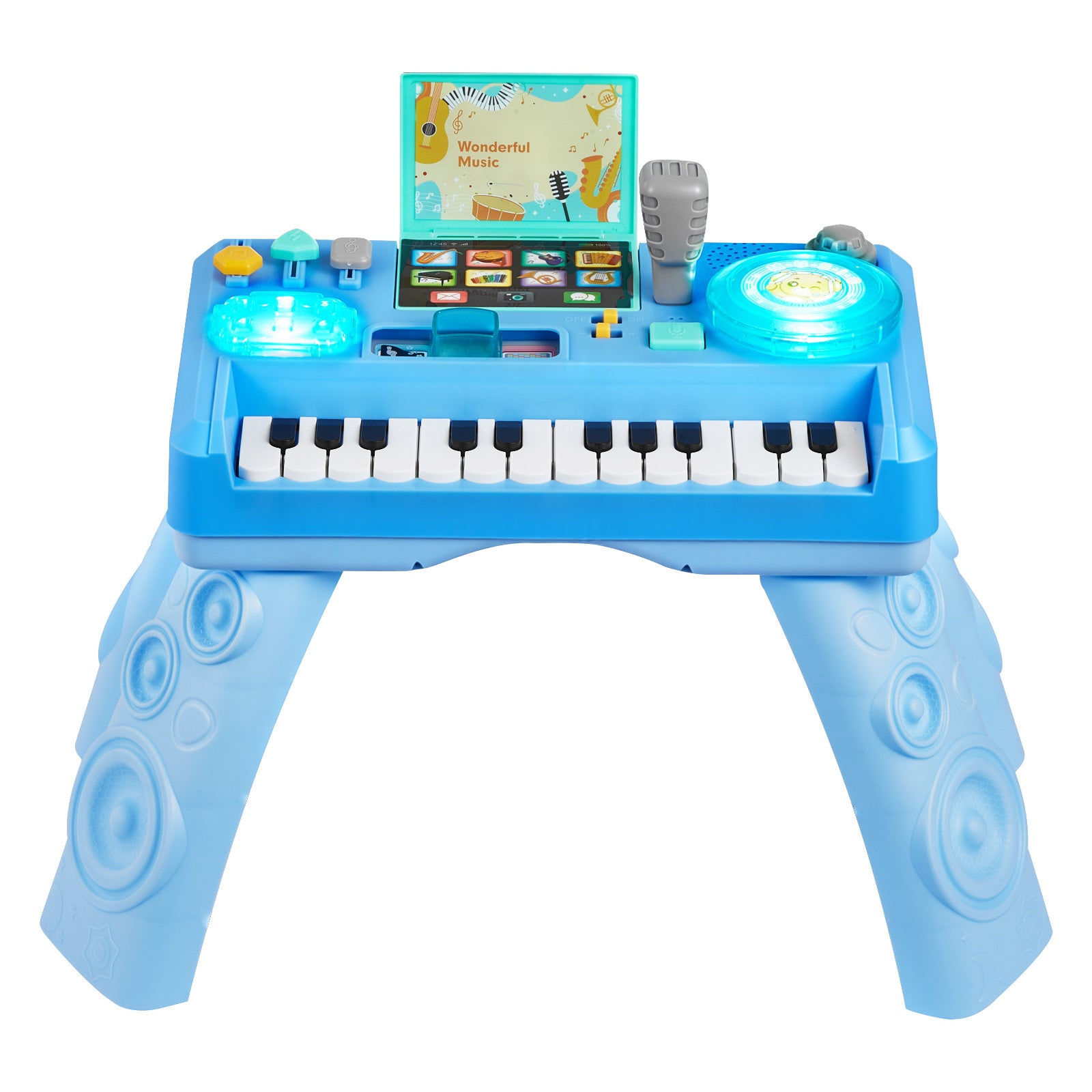 Baby DJ Playset for Toddlers 1-3, Educational Musical Table Toys with 133 Sound Sources, Recording and LED DJ Turntable, Baby Activity Table for Birthday, Gift for Kids Aged 6+ Months
