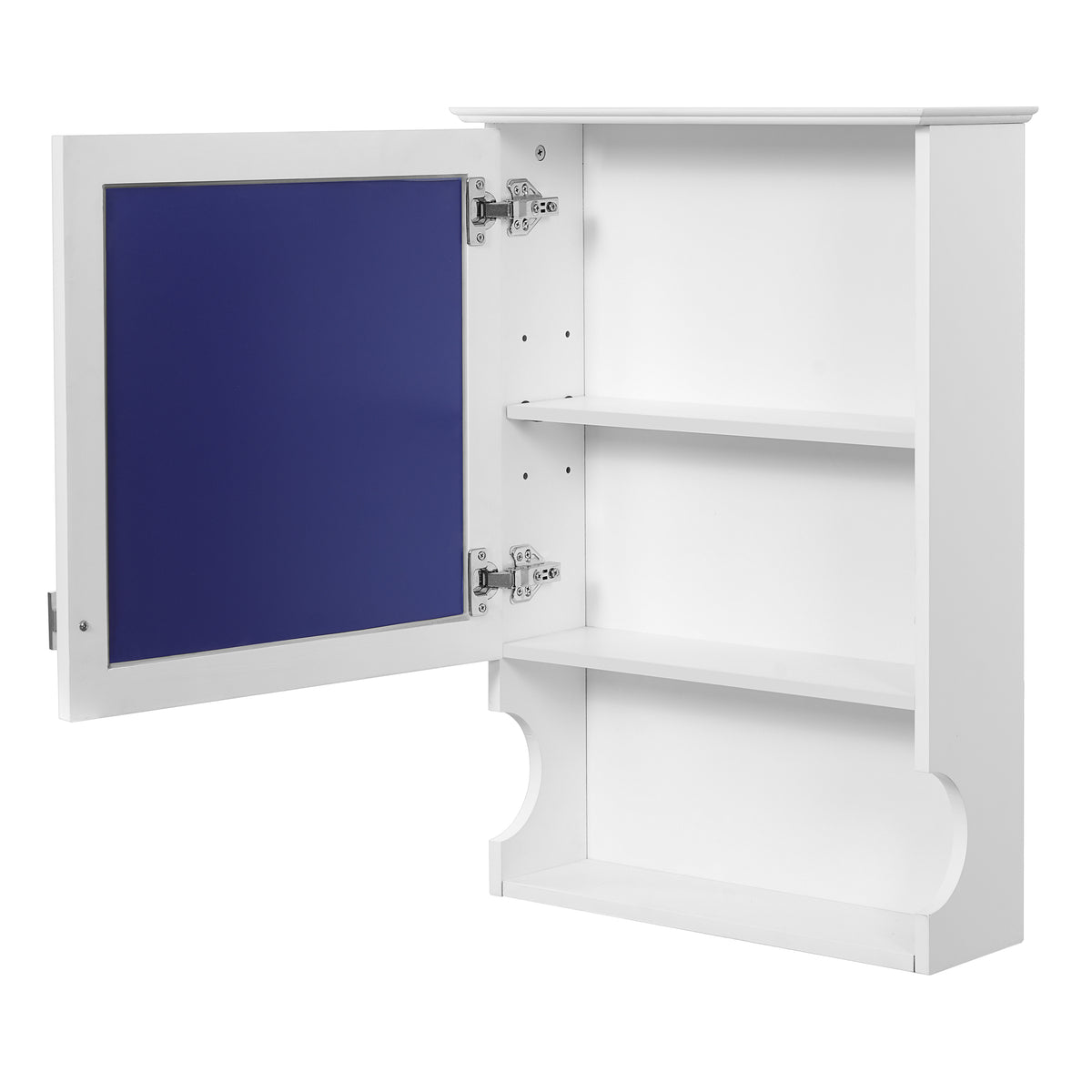 White Modern Wall Mounted Bathroom Storage Cabinet with Mirror