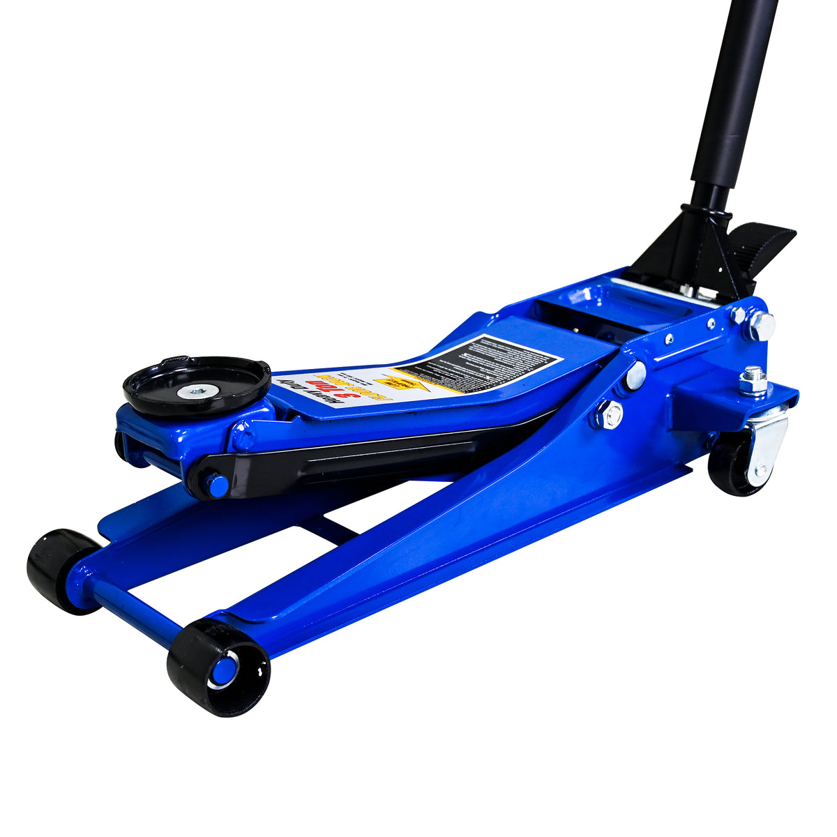 3 Ton Low Profile Floor Jack, Dual Piston, Blue