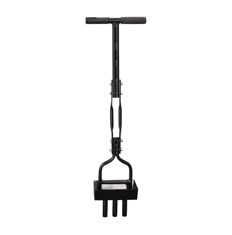 Black Manual Lawn Aerator with Tray & 3 Hollow Slots Manual Soil