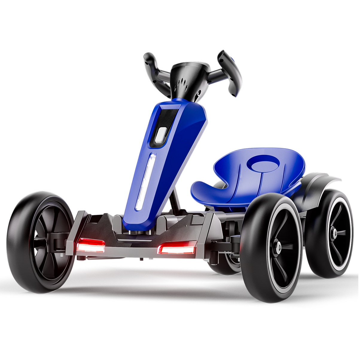 Blue 12V Electric Kids Pedal Go Kart with Adjustable Seat