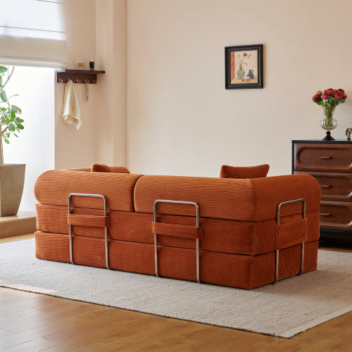 78.8" Compression Sofa,Convertible Floor Sofa Bed-with Pillow
