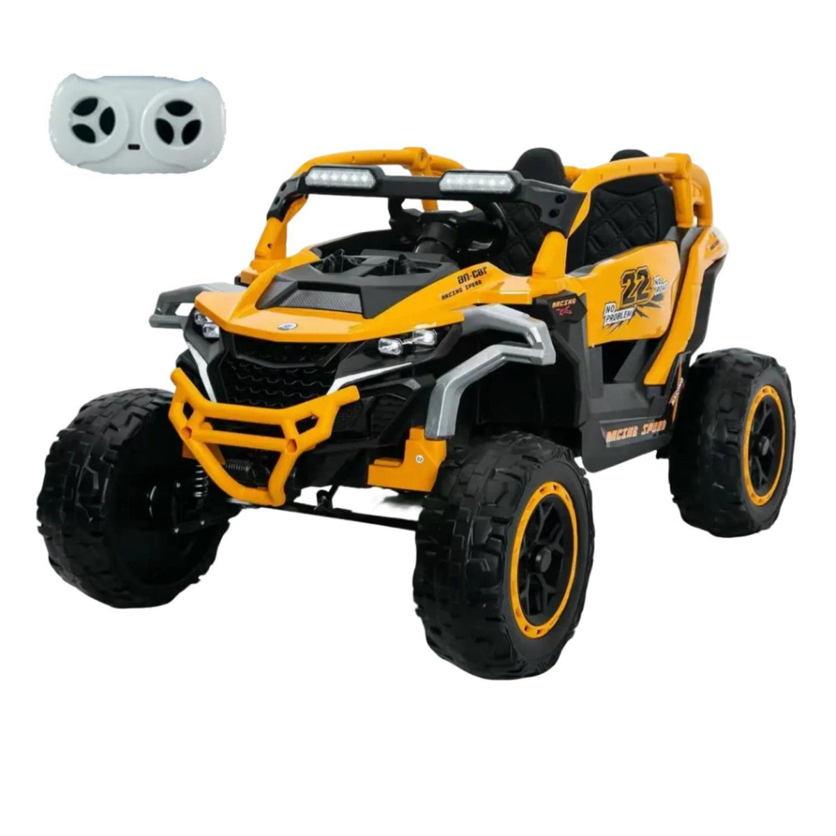 Yellow+Black Yellow and Black 12V Kids Electric Ride-On Truck