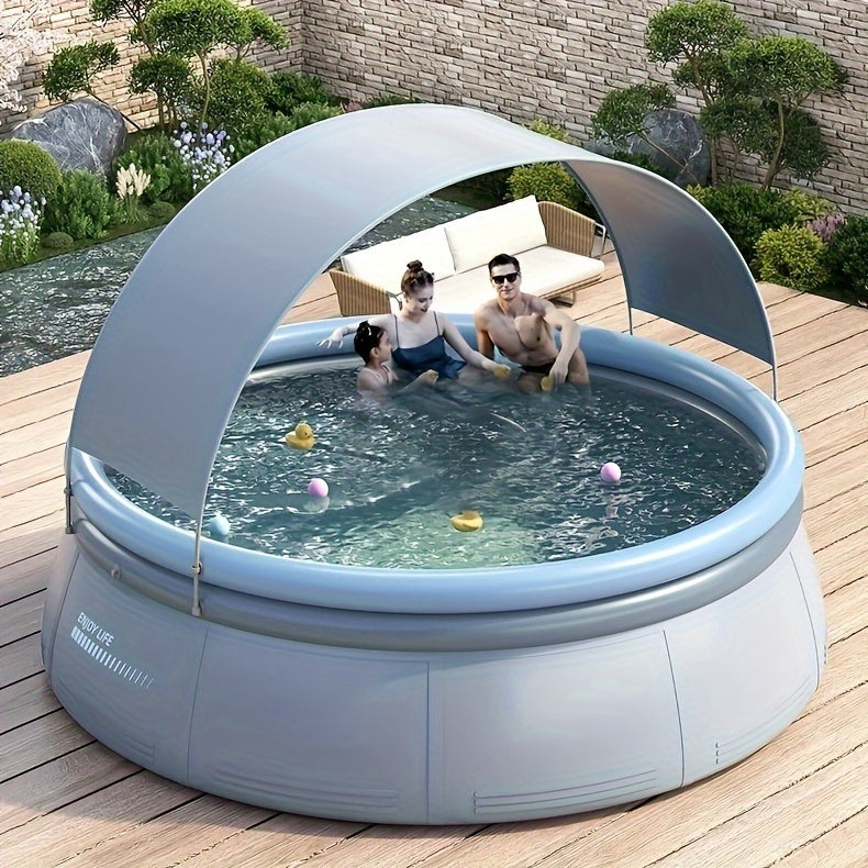 Aqua Grey 141.73in*29.92in outdoor inflatable swimming pool