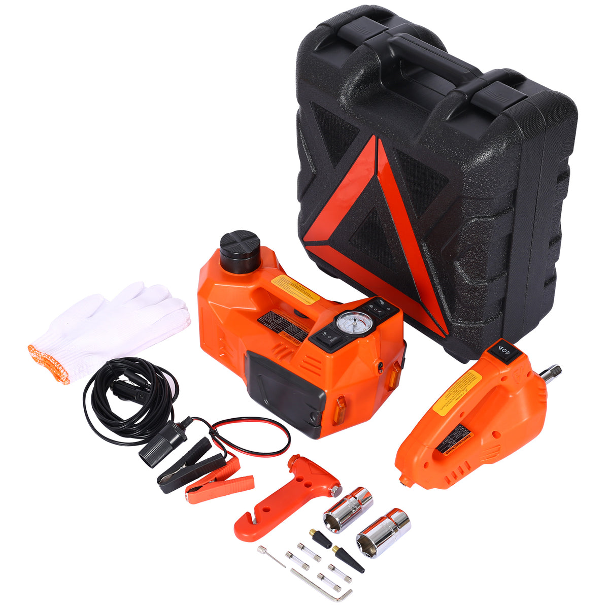 Electric Car Jack Kit, 5 Ton, 12V with Impact Wrench