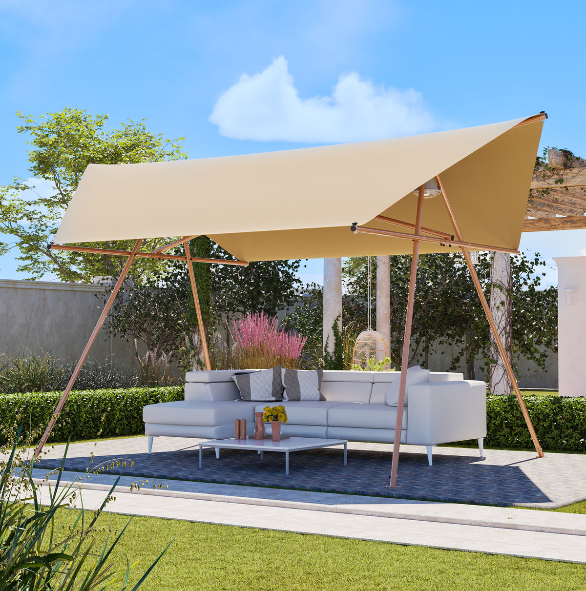 Brown Large 206'x118' UV Block Sun Shade with UPF 50+