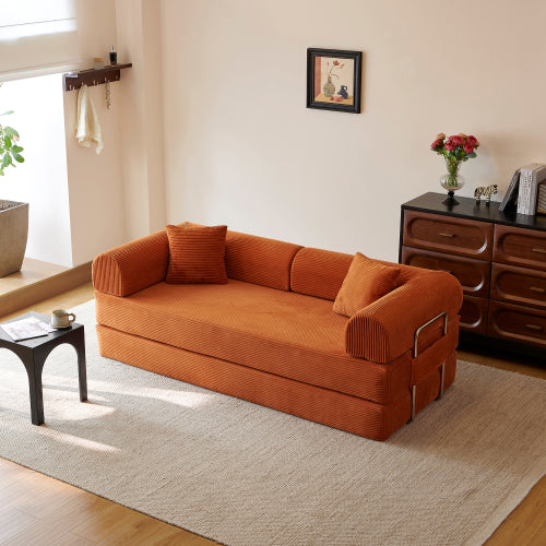 78.8" Compression Sofa,Convertible Floor Sofa Bed-with Pillow