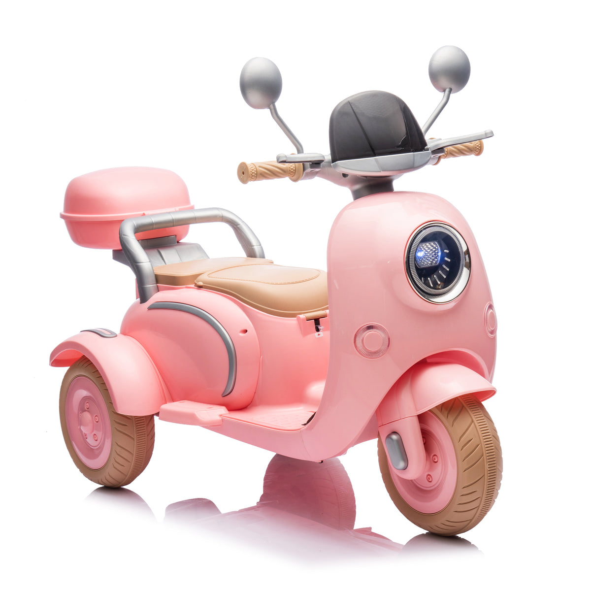 Pink Kids Ride On Electric Motorcycle with Dual Motors