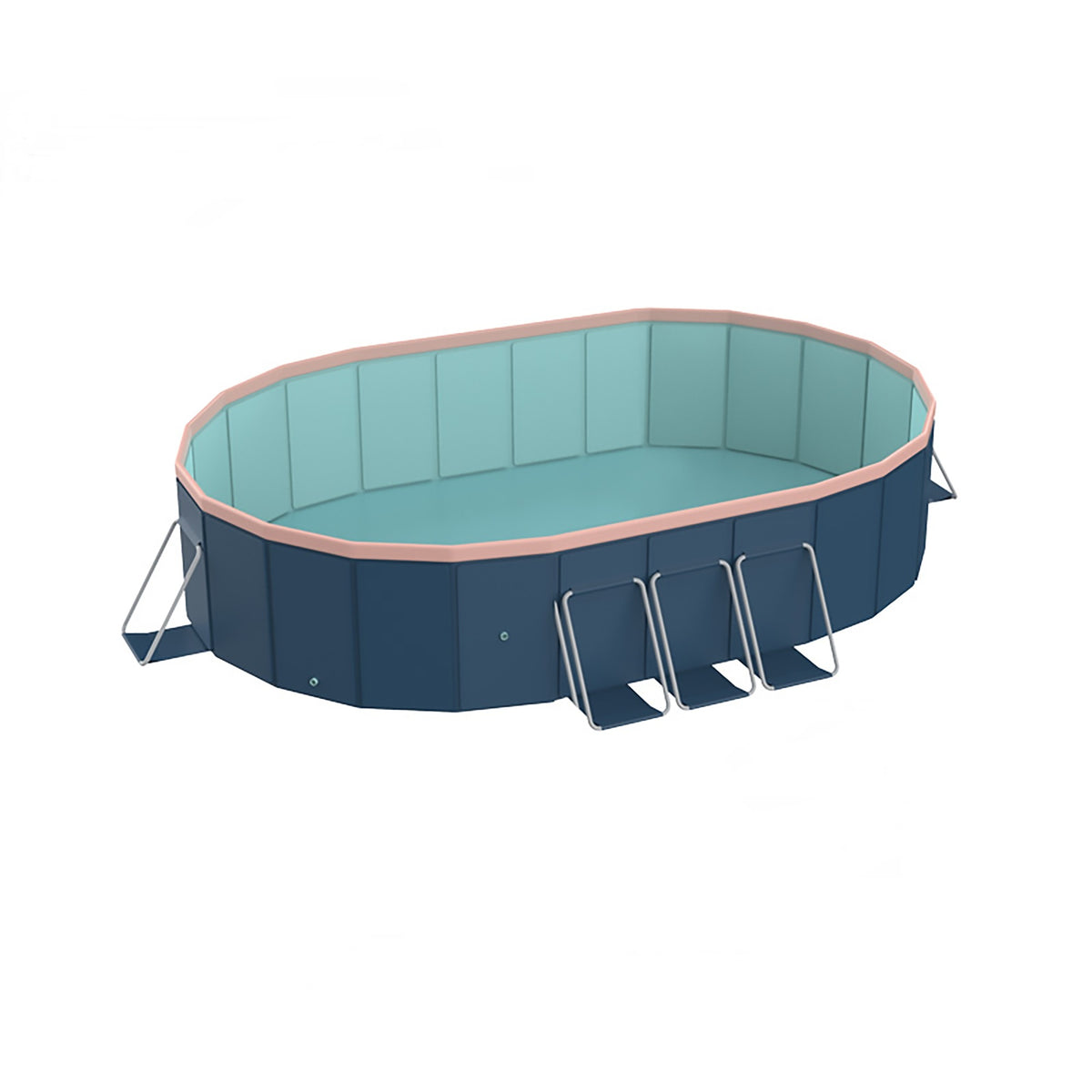 Blue-gray 3.0m PVC folding pool (not inflatable) bathes and cools
