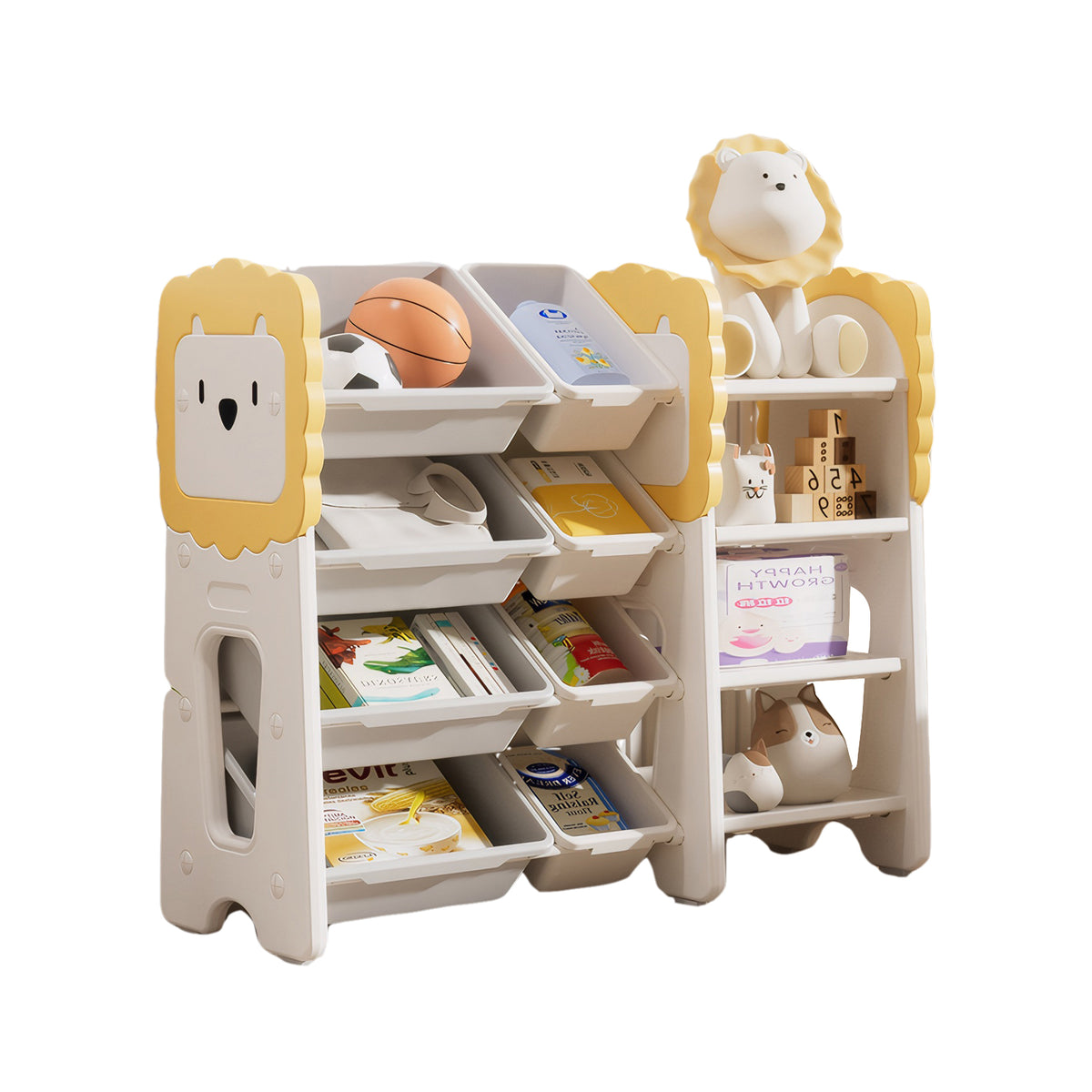 Grey 4-Tier Toy Organizers W/8 Removable Storage Bins