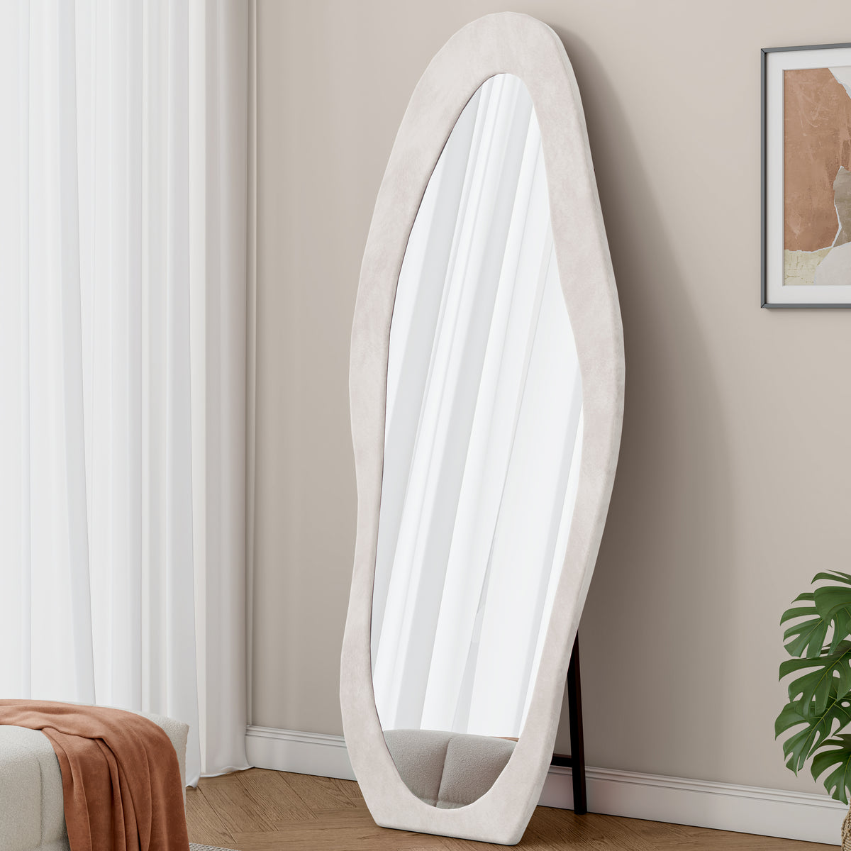 White 63' x 24' Floor Mirror/ Wall Mirror