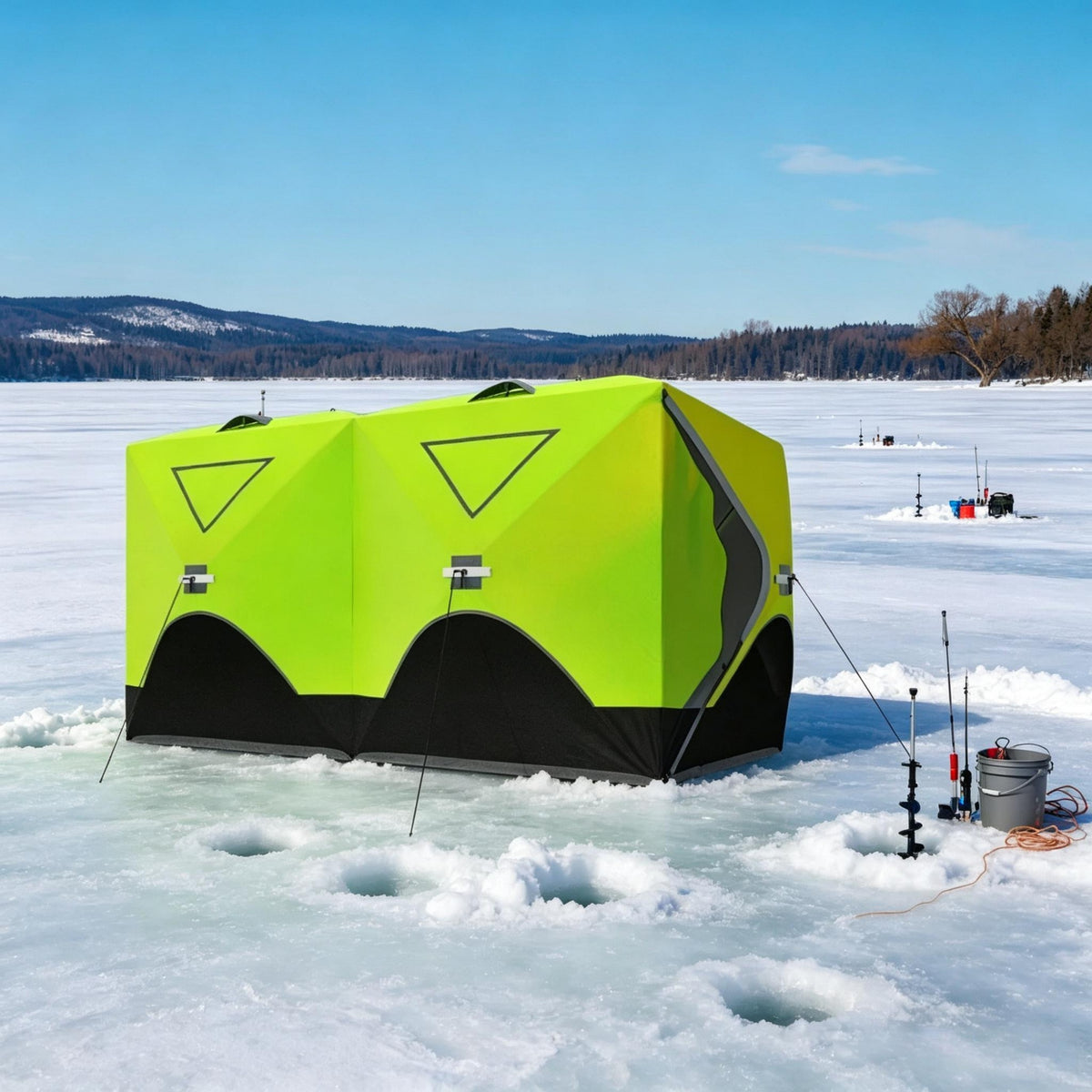 Black Insulated Pop-Up Ice Fishing Tent