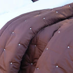 Brown T-500 Quilted Bedspread Set