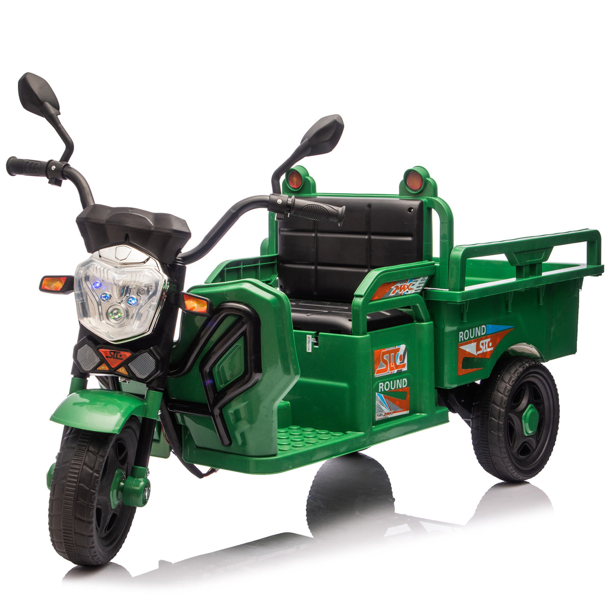 Green 12V Kids Electric 3-Wheel Cargo Truck