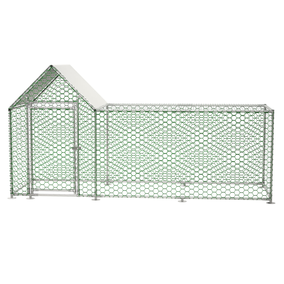 Metal Chicken Coop Run 10 x 3 ft with Cover