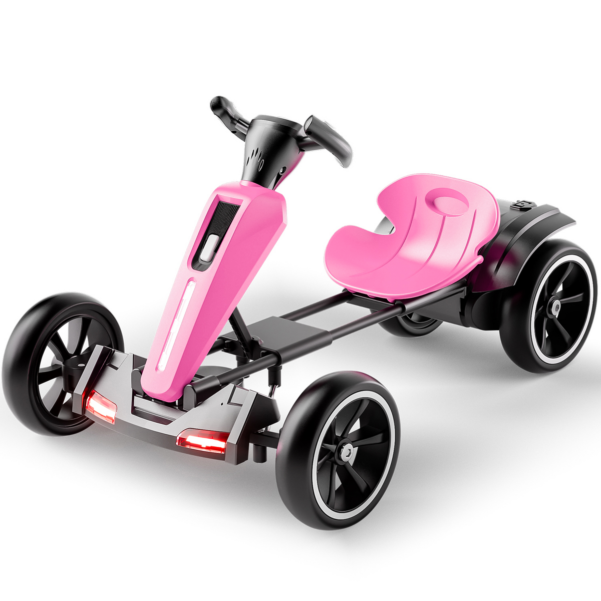 Magenta 12V Electric Kids Pedal Go Kart with Adjustable Seat