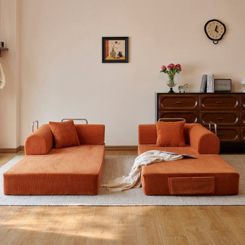 78.8" Compression Sofa,Convertible Floor Sofa Bed-with Pillow