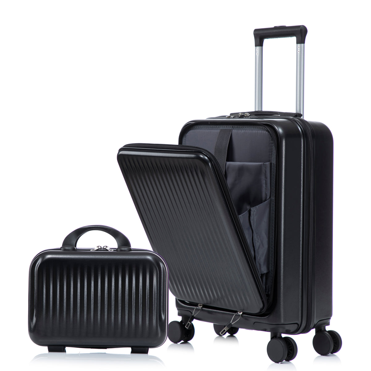 Black Suitcase Spinner Luggage bag Set with Combination Lock
