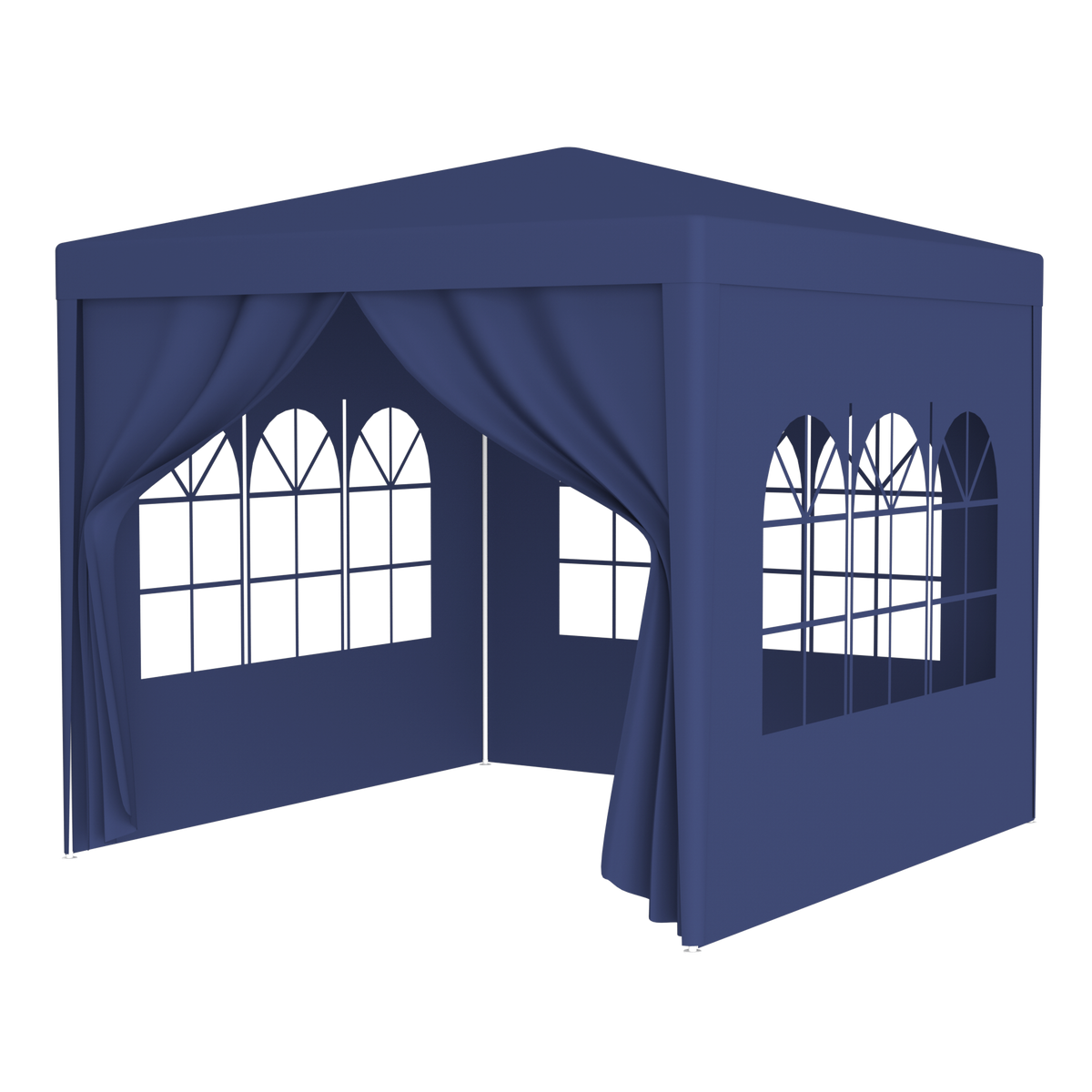 Blue 10'x10' Party Tent Outdoor Heavy Duty Gazebo Wedding Canopy + 4