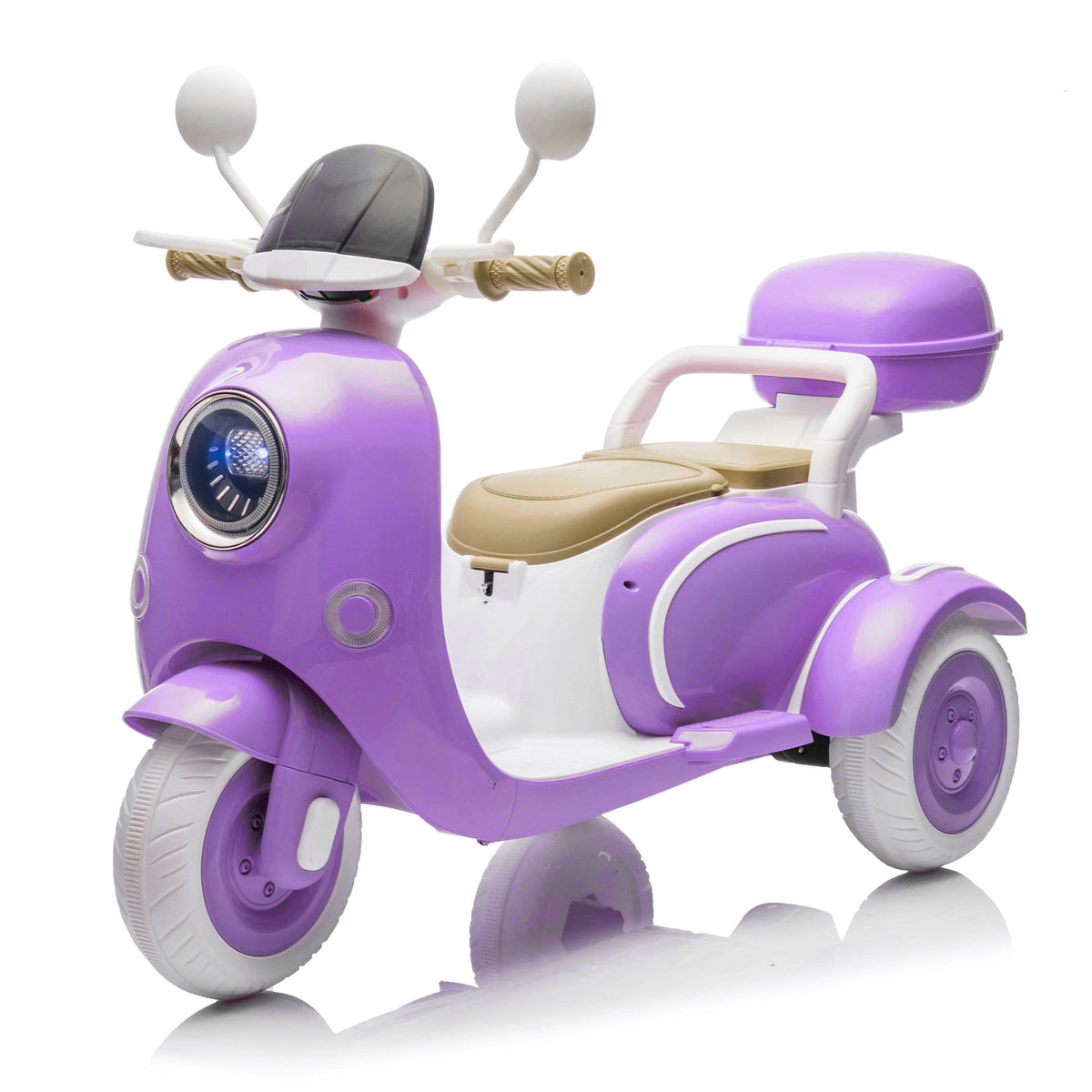 Purple Kids Ride On Electric Motorcycle with Dual Motors