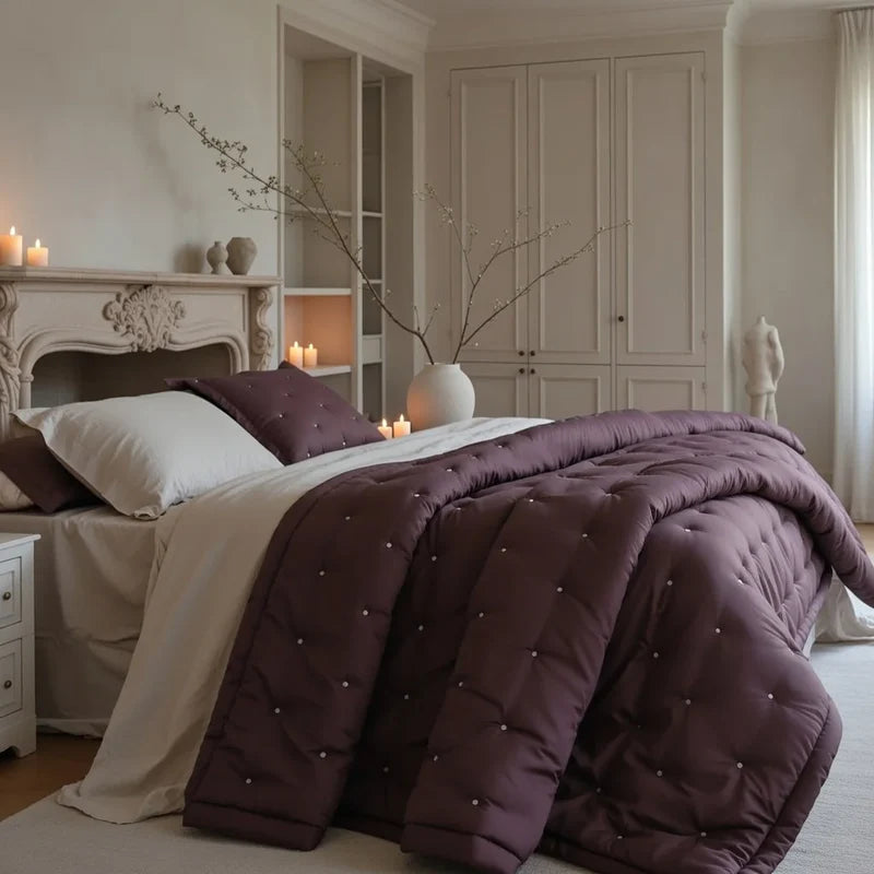 Brown T-500 Quilted Bedspread Set